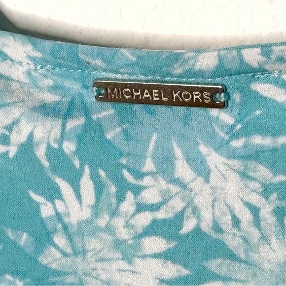 Michael Kors Floral V-Neck Spaghetti Straps Maxi Knit Dress blue size L NWT - Picture 10 of 12